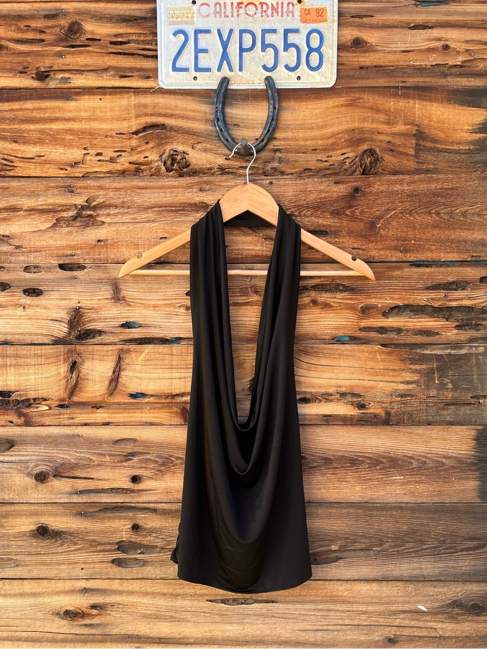 IMPERIAL | Made in Italy Black Halter Top S